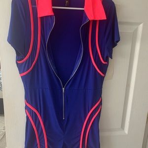 Blue and pink romper